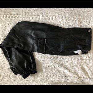 Love Tree faux leather joggers with cargo pockets